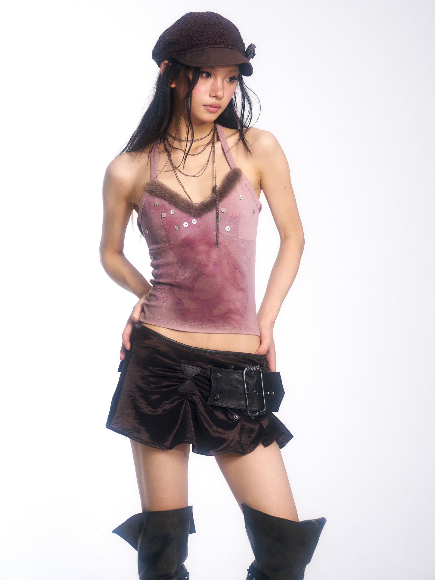 Printed Halter Neck Top