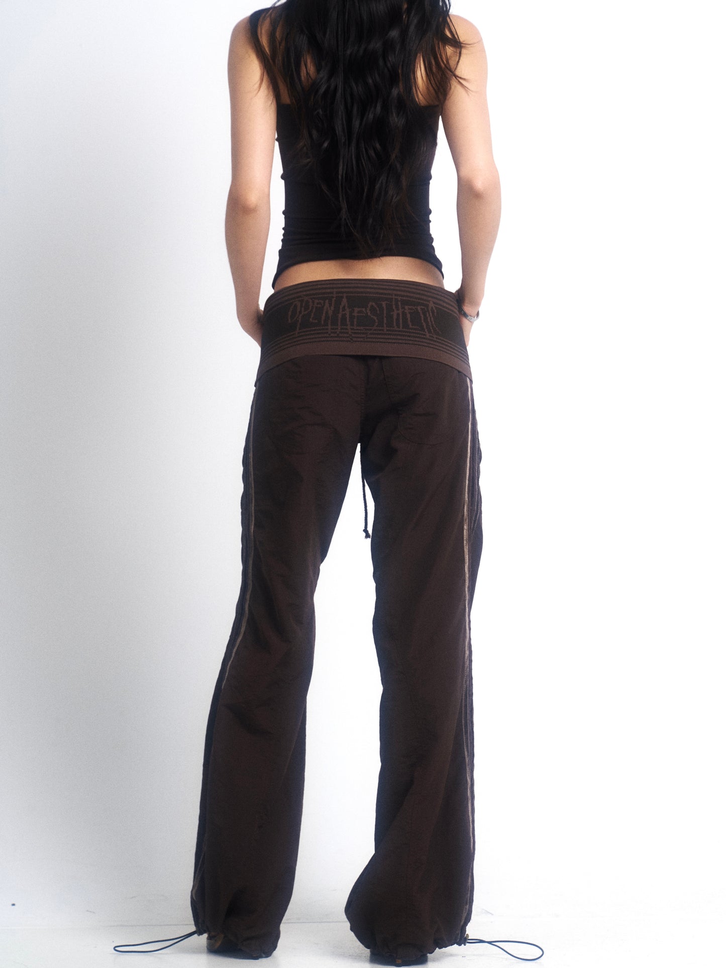 Relaxed Retro Stripe Pants with Ribbed Panels