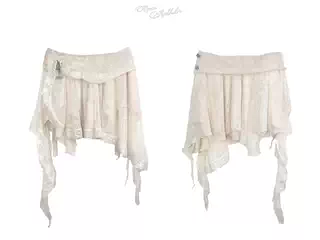 Sheer Draped Layered Lace Skirt