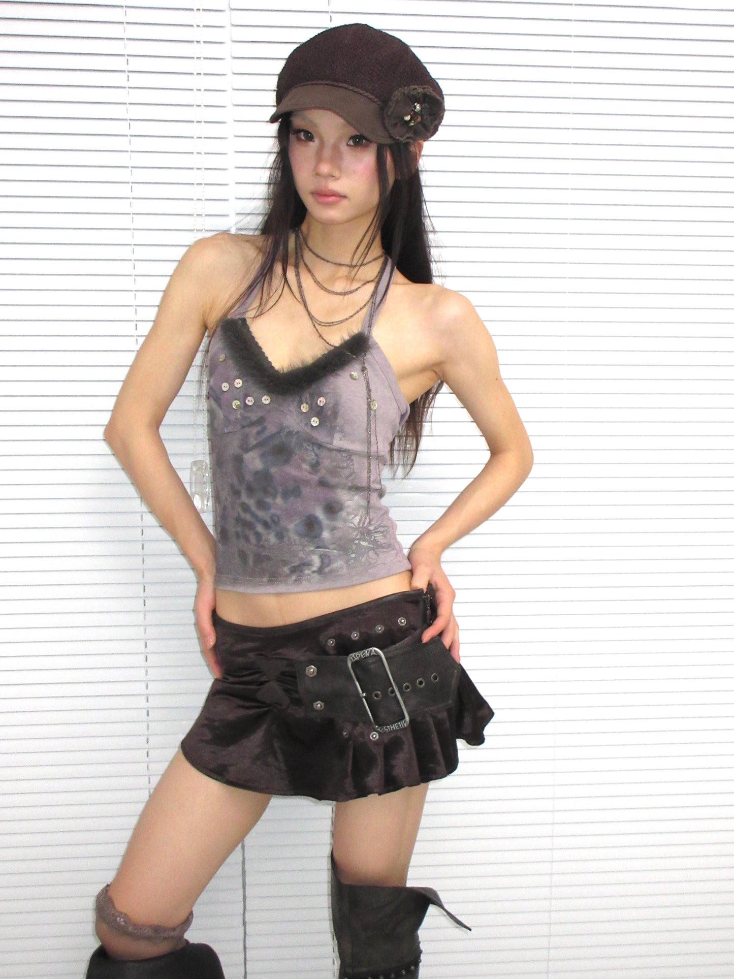 Printed Halter Neck Top