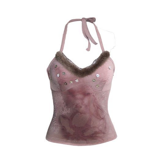 Printed Halter Neck Top