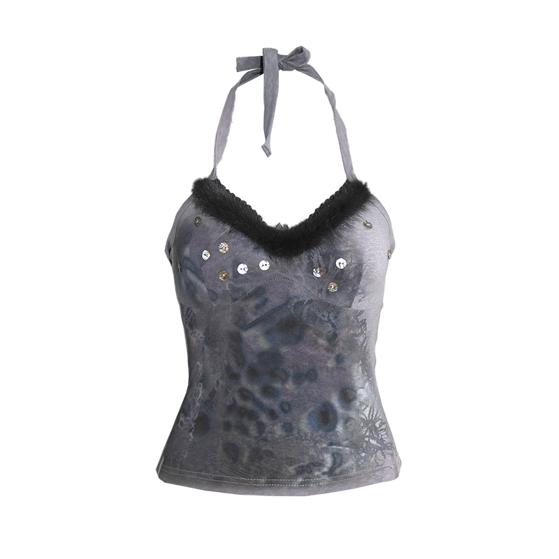 Printed Halter Neck Top