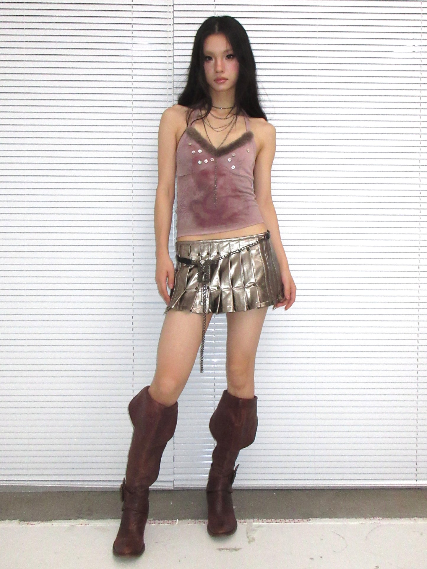 Printed Halter Neck Top